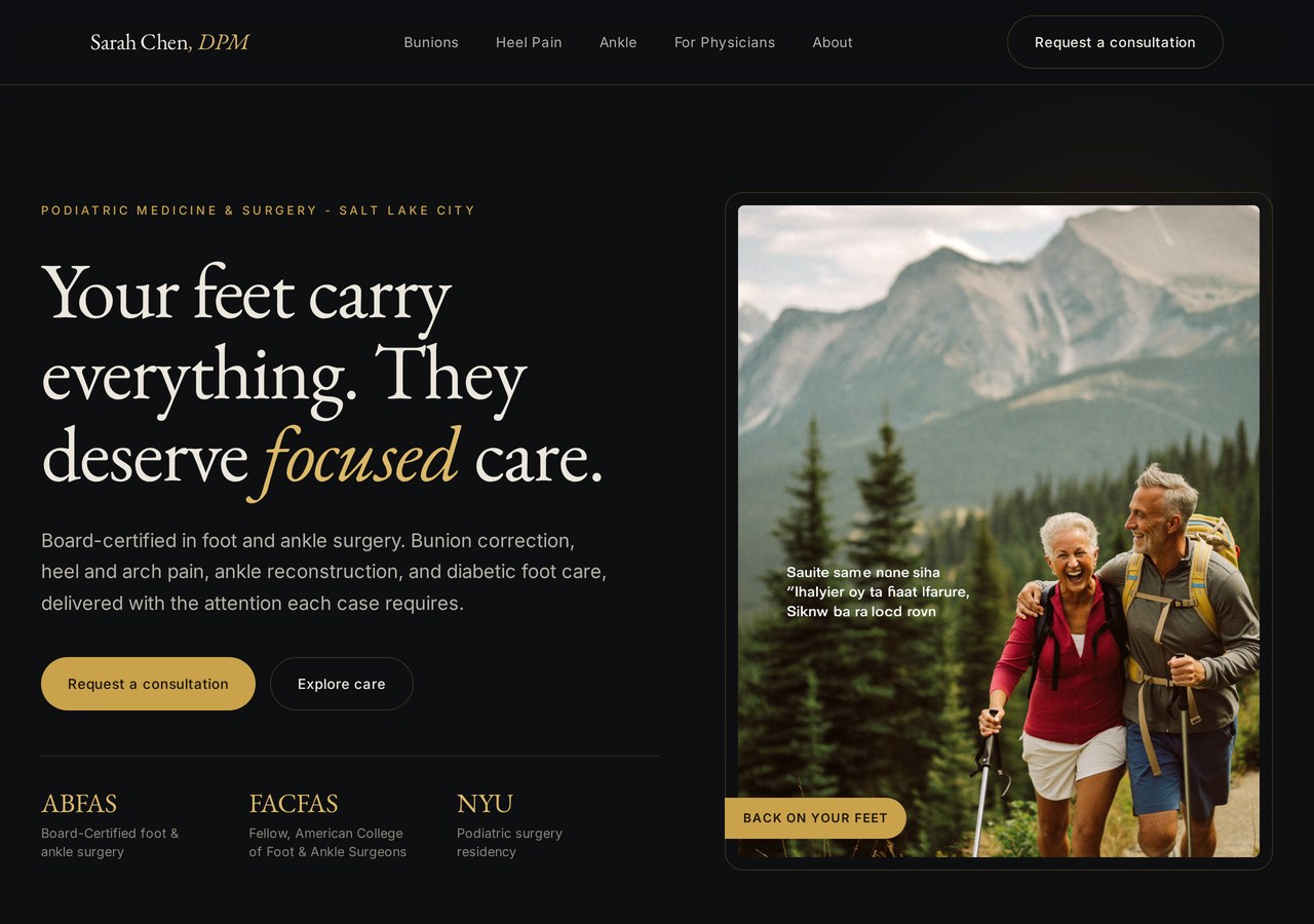Concierge design, Podiatric medicine and surgery